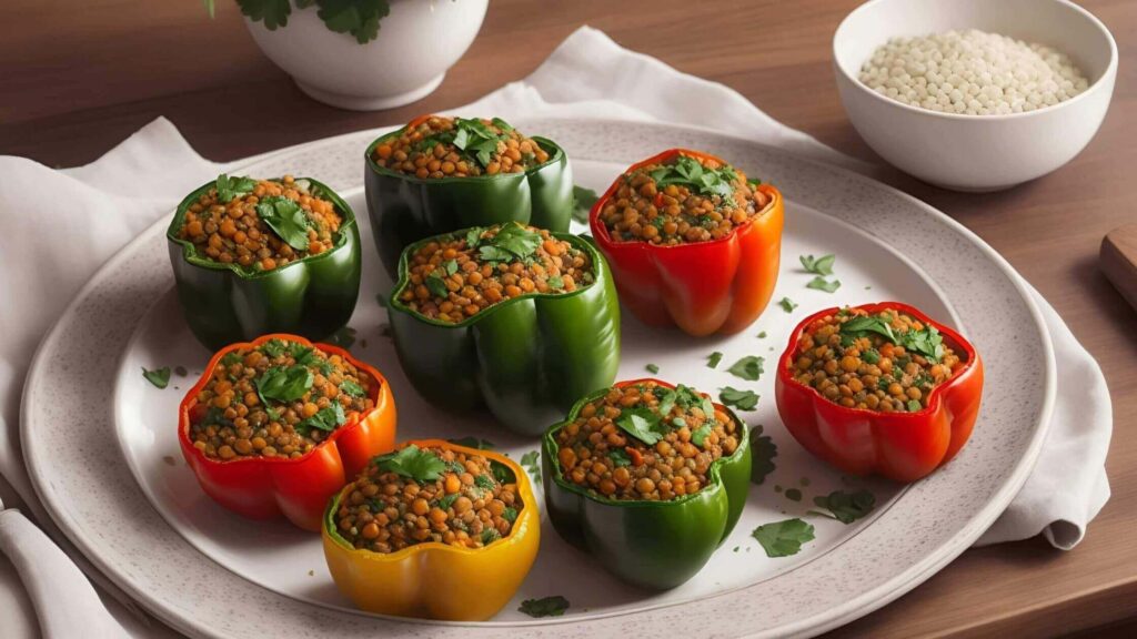 9. Lentil and Spinach Stuffed Bell Peppers 2 1 1